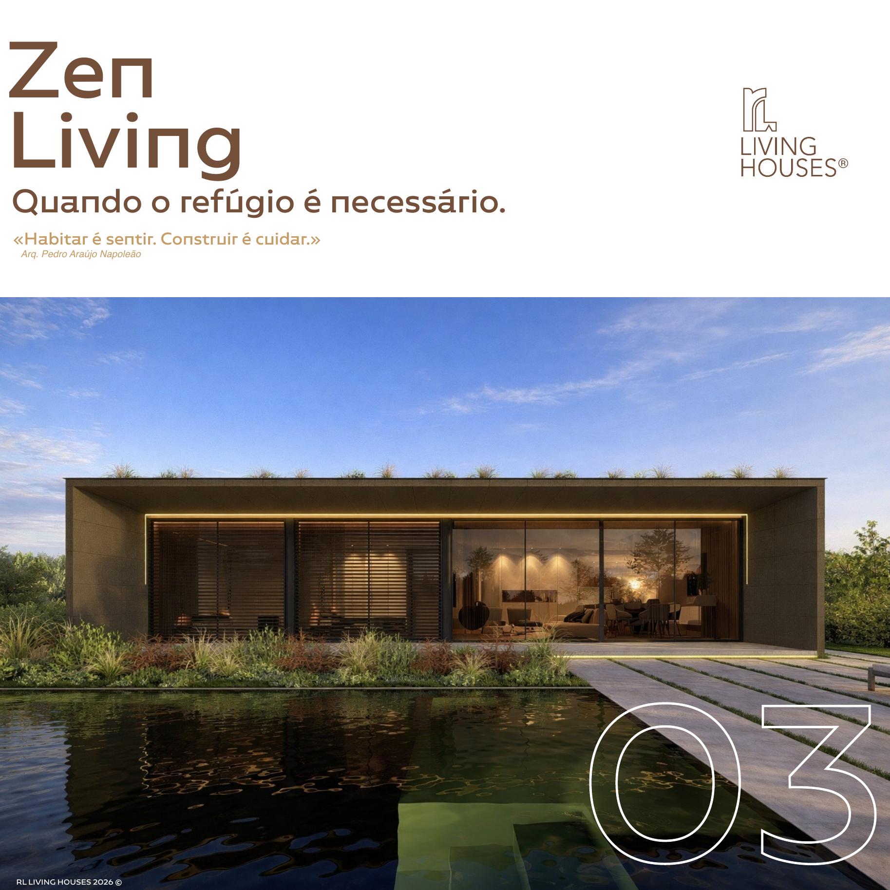 Capa do catálogo Zen Living, casa industrializada